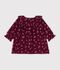Robe b&eacute;b&eacute; en velours manches longues imprim&eacute;e &agrave; fleurs rouge/multicouleur
