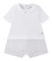 Combicourt bébé garçon bi-matière blanc ECUME/beige BEIGE