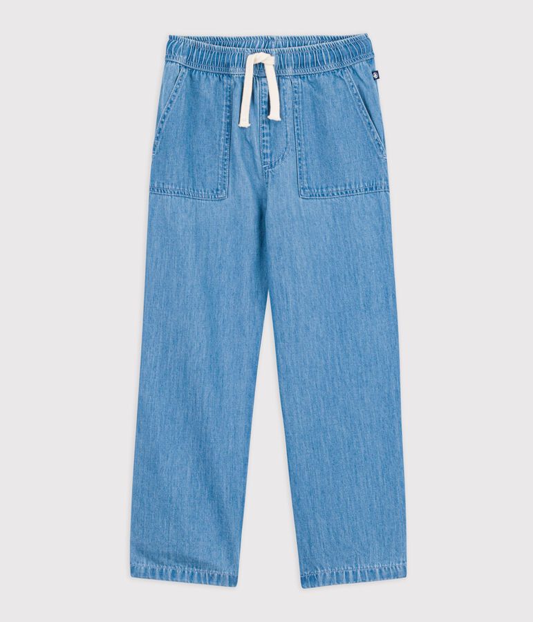 Pantalon enfant en denim bleu