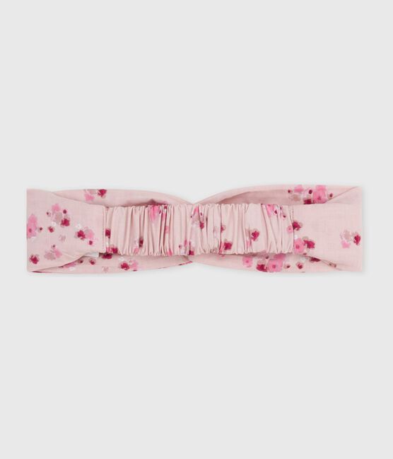 Bandeau bébé en popeline imprimé fleurs rose JOLI/blanc MULTICO
