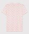 Tee-shirt L'ICONIQUE col rond en coton bio Femme blanc MARSHMALLOW/rouge TERKUIT