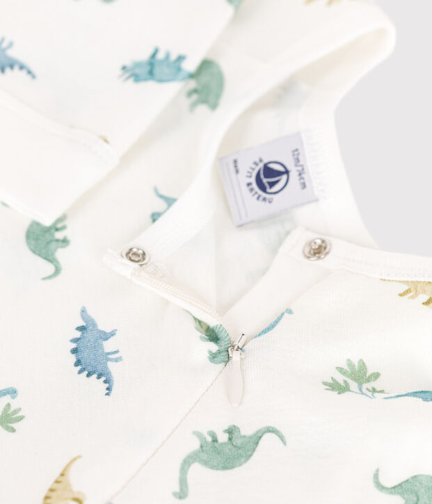 Pyjama b&eacute;b&eacute; en coton dinosaures blanc/multicouleur