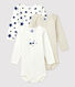 Lot de 3 bodies étoiles manches longues en coton