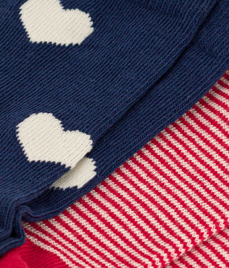 Lot de 2 paires de chaussettes c&oelig;urs en jersey de coton enfants variante 1