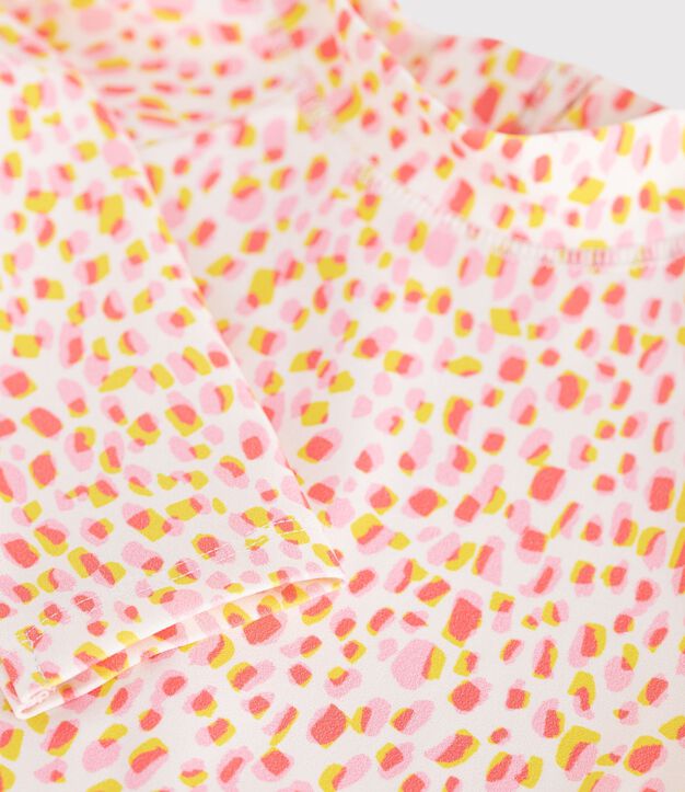 Maillot de bain enfant une pi&egrave;ce manches longues imprim&eacute; blanc/multicouleur