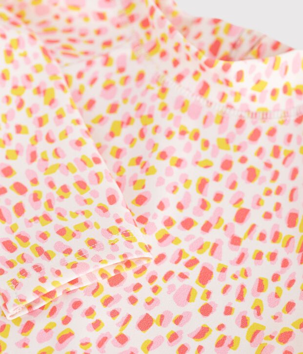 Maillot de bain enfant une pi&egrave;ce manches longues imprim&eacute; blanc/multicouleur