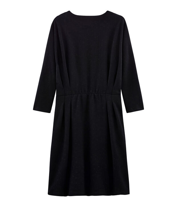 Robe ajust&eacute;e manches longues femme noir/noir