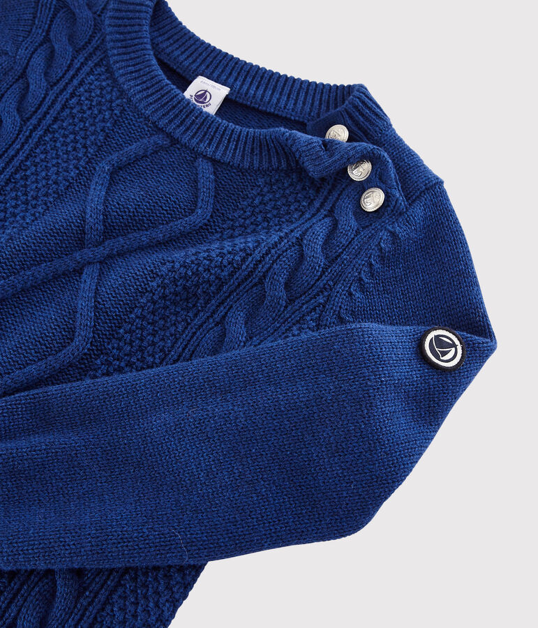 Pull laine et coton enfant gar&ccedil;on bleu MAJOR