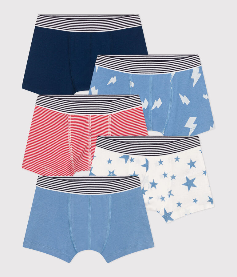 Lot de 5 boxers enfant en coton imprim&eacute; variante 1