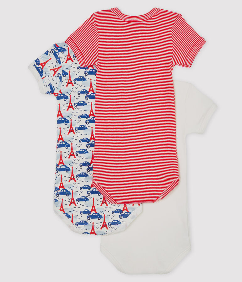 Trio de bodies manches courtes b&eacute;b&eacute; gar&ccedil;on multicouleur