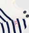 Pull marin b&eacute;b&eacute; en laine et coton &agrave; rayures bleu/bleu