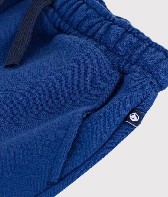 Bermuda short enfant en coton uni bleu CREPUSCULE