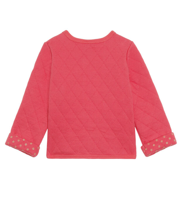 Cardigan b&eacute;b&eacute; fille en tubique matelass&eacute; rouge
