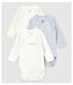Lot de 3 bodies croisés manches longues bébé en coton biologique