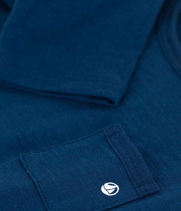 Tee-shirt manches longues en jersey flamm&eacute; b&eacute;b&eacute; bleu