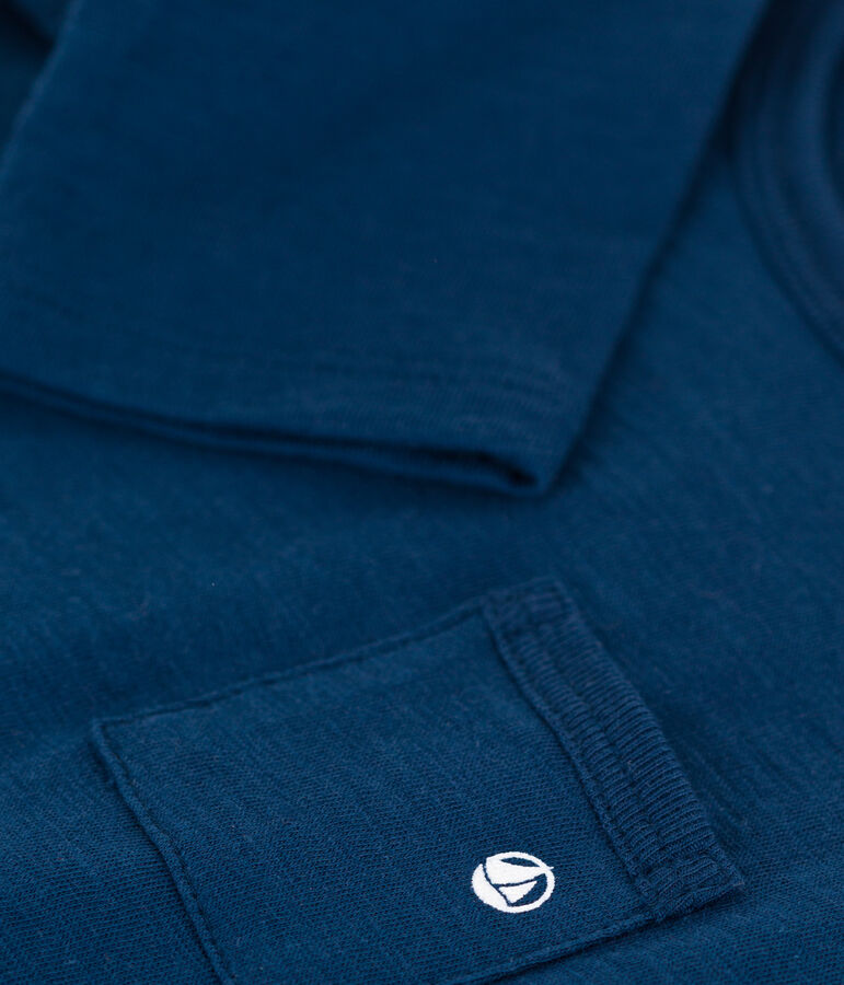 Tee-shirt manches longues en jersey flamm&eacute; b&eacute;b&eacute; bleu