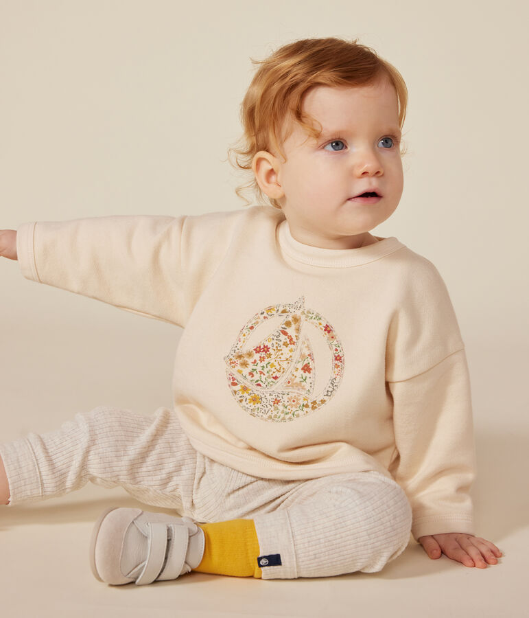 Sweatshirt en molleton b&eacute;b&eacute; &eacute;cru