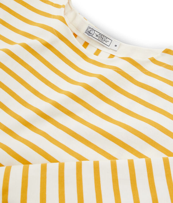 Marinière femme graphique beige COQUILLE/jaune BOUDOR
