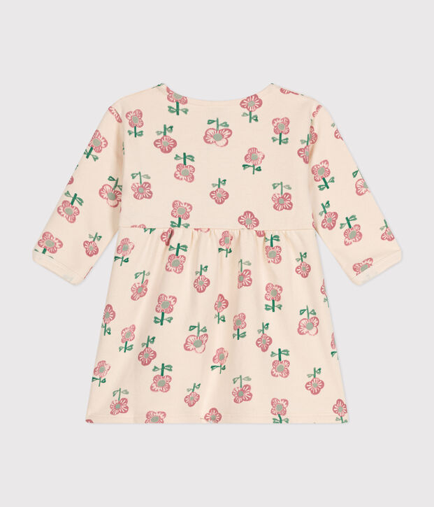 Robe manches longues b&eacute;b&eacute; &eacute;cru/jaune