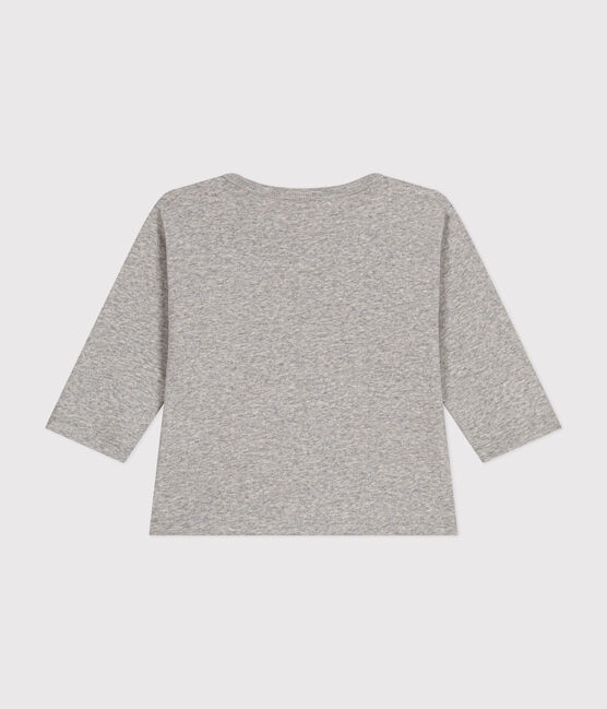 Tee-shirt manches longues en coton bébé gris CHATON CHINE