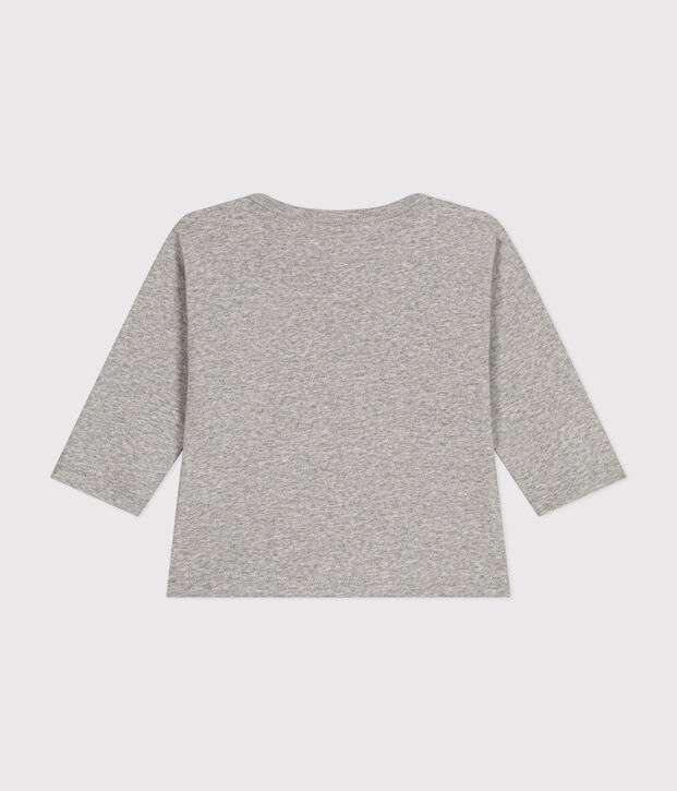 Tee-shirt manches longues en coton b&eacute;b&eacute; gris