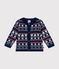 Cardigan en tricot contenant de la laine bébé bleu MEDIEVAL/blanc MULTICO