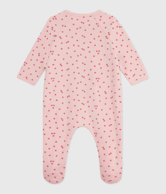 Pyjama bébé en molleton gratté imprimé rose JOLI/blanc MULTICO
