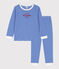 Pyjama milleraies en coton enfant bleu PERSE/blanc MARSHMALLOW