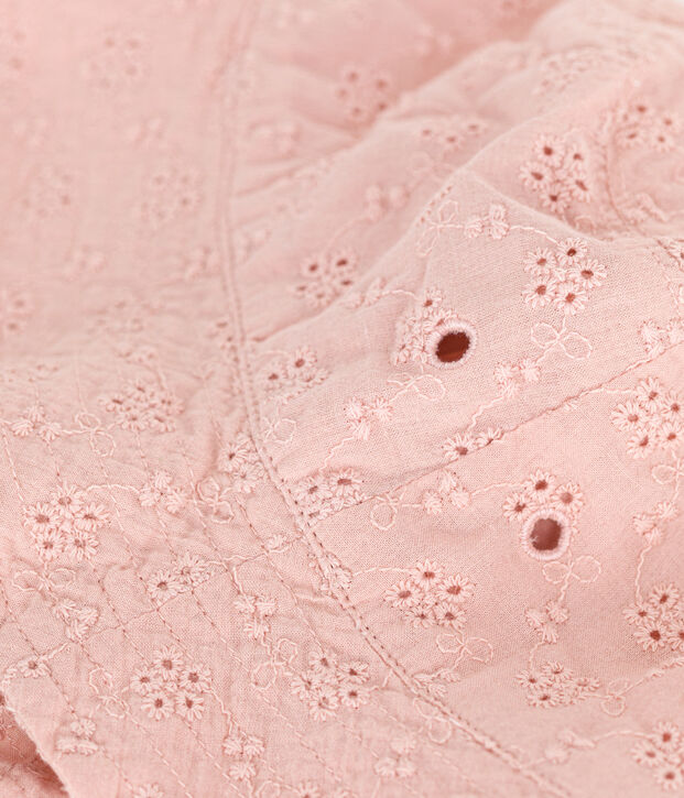 Bob en broderie anglaise rose enfant fille rose