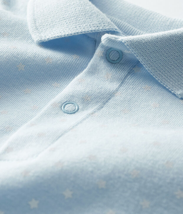 Body col polo imprim&eacute; b&eacute;b&eacute; gar&ccedil;on bleu/blanc