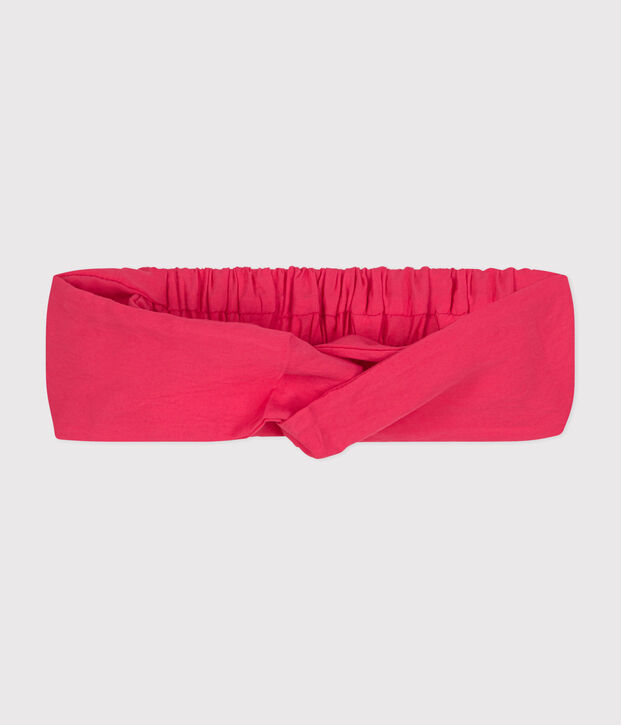 Bandeau en toile uni b&eacute;b&eacute; rose