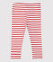 Legging en coton bébé. blanc MARSHMALLOW/rouge TERKUIT