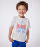 Teeshirt enfant en coton manches courtes imprimé gris BELUGA CHINE