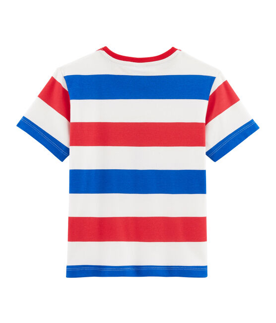 Tee-shirt enfant garcon blanc MARSHMALLOW/rouge PEPS/ SURF