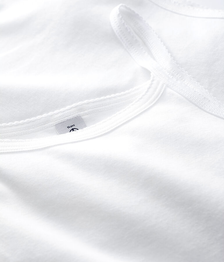 Lot de 2  chemises &agrave; bretelles blanches fille variante 1