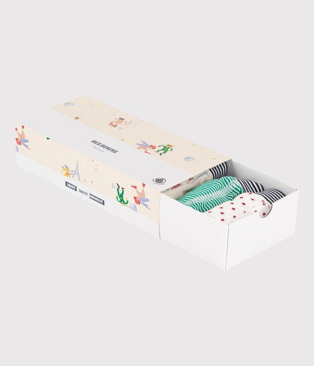 Lot de 5 boxers petit gar&ccedil;on en coton dont un phosphorescent multicouleur