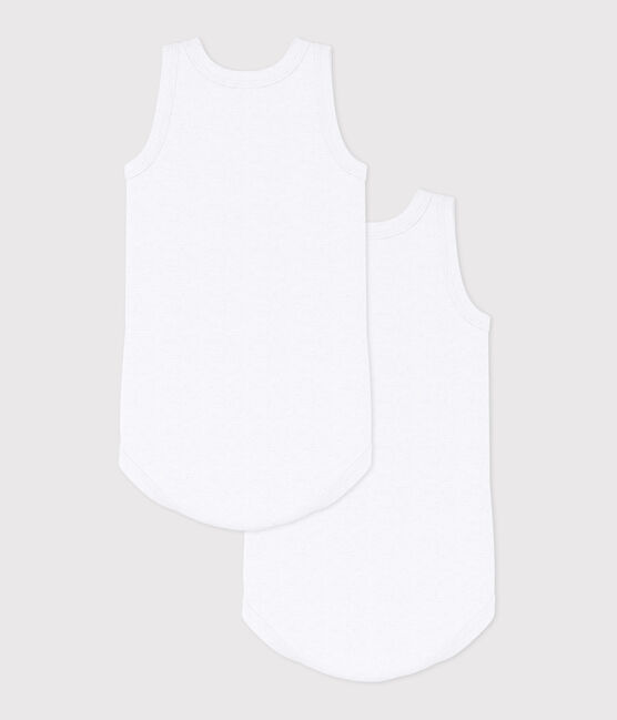 Lot de 2 bodies blancs sans manches bébé variante 1