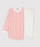 Chemise de nuit imprimé fleurs graphiques petite fille en molleton blanc MARSHMALLOW/ SPICY