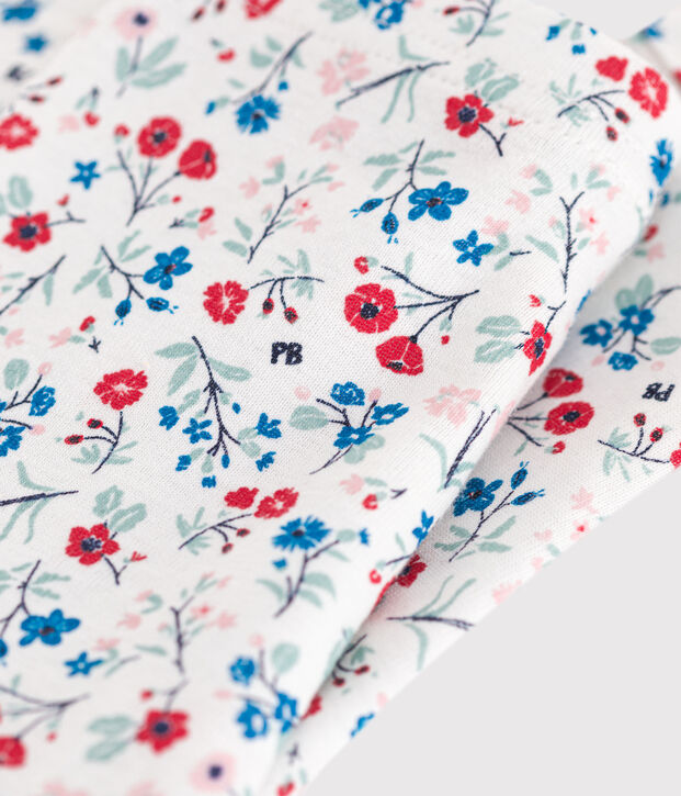 Legging b&eacute;b&eacute; en coton imprim&eacute; &agrave; fleurs blanc/multicouleur
