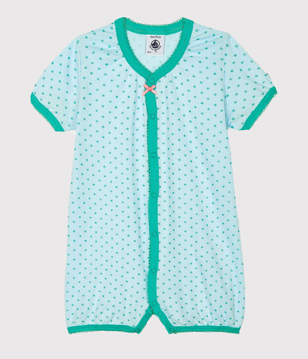 Combicourt b&eacute;b&eacute; fille en c&ocirc;te bleu/vert