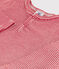 Body manches longues bébé rayé col tunisien en coton STOP/ MARSHMALLOW