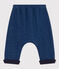 Pantalon sarouel bébé en molleton effet denim bleu MEDIEVAL/beige ECRU