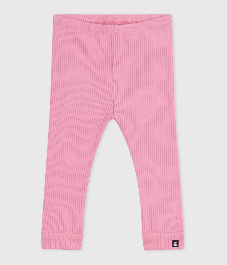 Legging b&eacute;b&eacute; en coton uni rose BOUDOIR