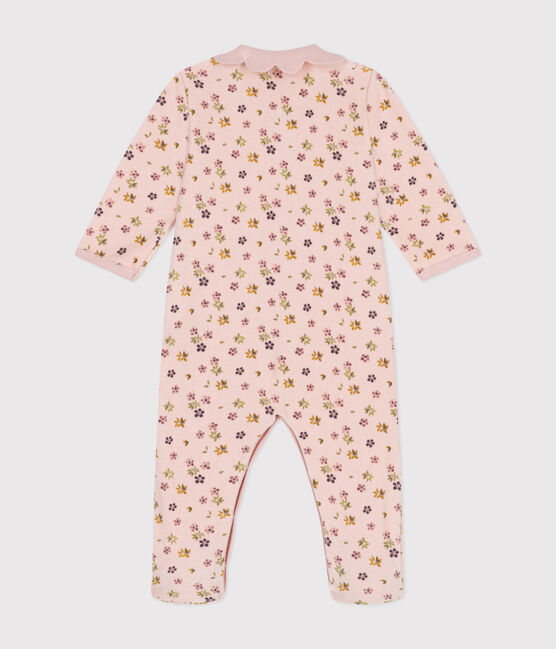 Pyjama en velours imprimé fleurs bébé rose SALINE/blanc MULTICO