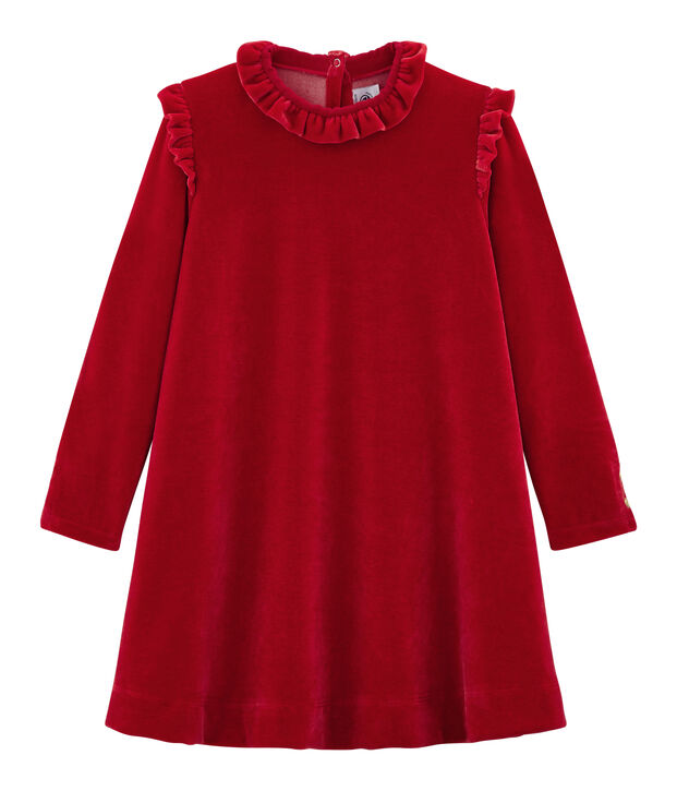 Robe manches longues enfant fille rouge