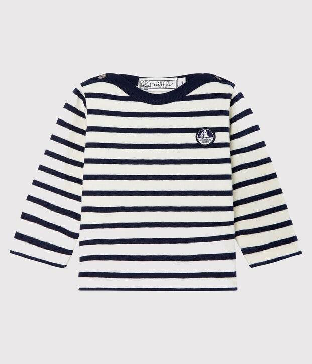 Marini&egrave;re iconique b&eacute;b&eacute; mixte blanc/bleu