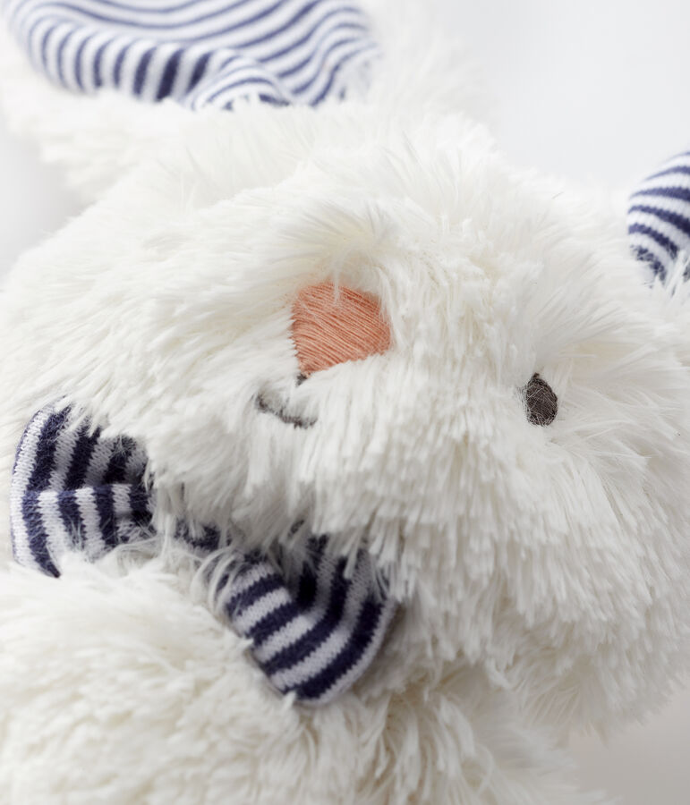 Doudou lapin n&oelig;ud papillon en sherpa blanc