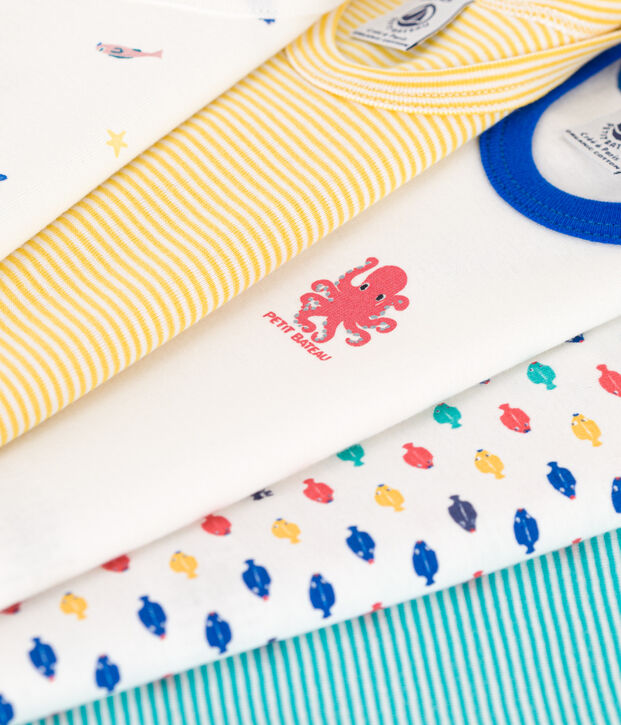 Lot de 5 bodies d&eacute;bardeurs animaux marins en coton multicouleur