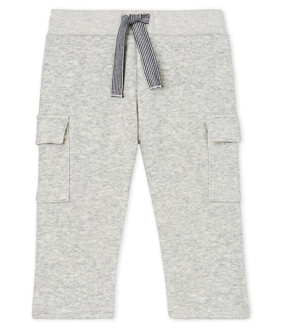 Pantalon bébé garçon en maille velours gris BELUGA CHINE CN