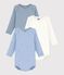 Lot de bodies manches longues en coton imprim&eacute; lune b&eacute;b&eacute; multicouleur
